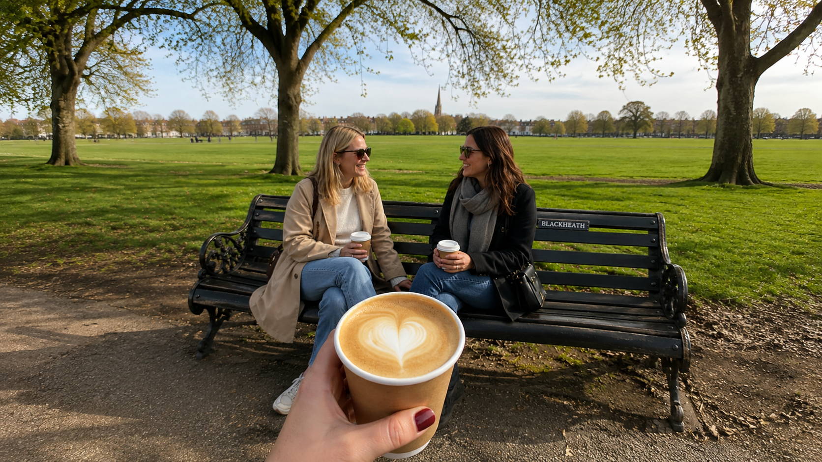 Glenton Road SE13 cofee with friends, who ladies catching up over coffee in blackheath
